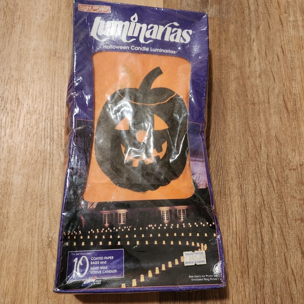 Vintage Halloween Luminarias Jack-O-Lantern 10 Count Bags & Votive Candles